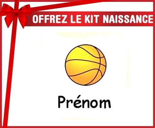 Kit naissance: Ballon basket + prénom-su7.fr