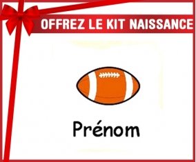 Kit naissance: Ballon rugby style1 + prénom-su7.fr