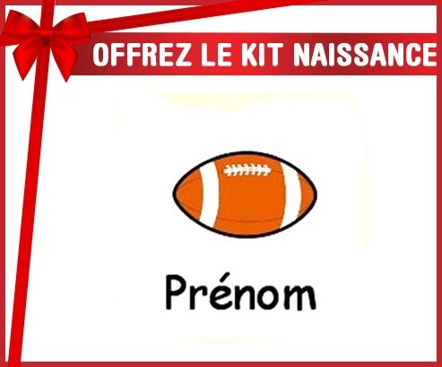 Kit naissance: Ballon rugby style1 + prénom-su7.fr