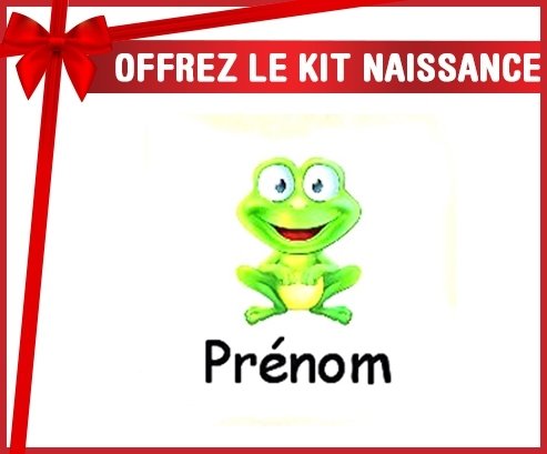 Kit naissance: Grenouille + prénom-su7.fr
