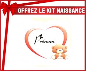 Kit naissance: Ourson cœur + prénom-su7.fr