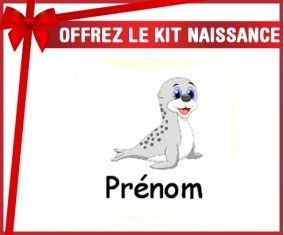 Kit naissance: Phoque + prénom-su7.fr