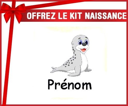 Kit naissance: Phoque + prénom-su7.fr