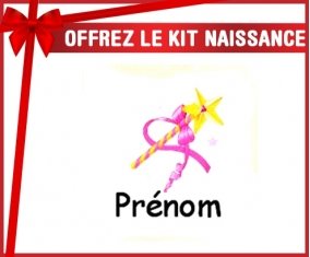 Kit naissance: Fée baguette + prénom-su7.fr