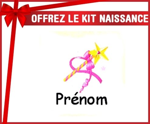 Kit naissance: Fée baguette + prénom-su7.fr