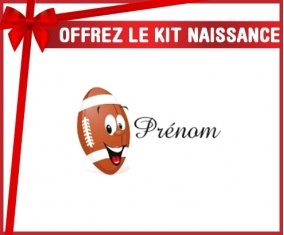 Kit naissance: Rugby ballon + prénom-su7.fr