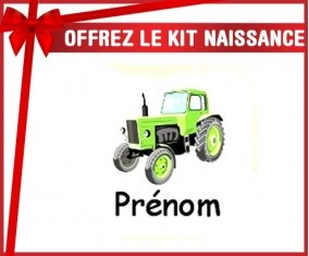 Kit naissance: Tracteur + prénom-su7.fr