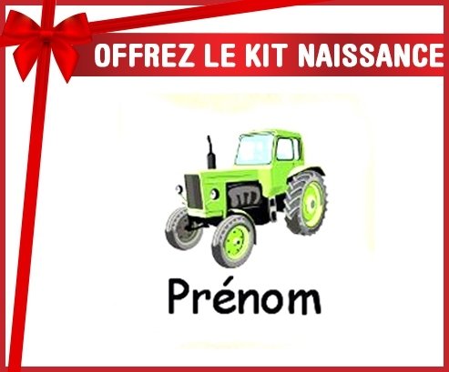 Kit naissance: Tracteur + prénom-su7.fr