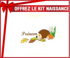 Kit naissance: Hérisson + prénom-su7.fr
