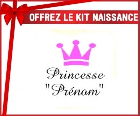 Kit naissance: Princesse couronne + prénom-su7.fr