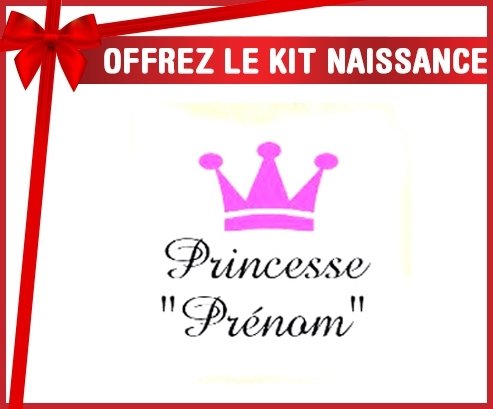 Kit naissance: Princesse couronne + prénom-su7.fr