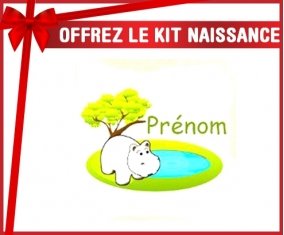 Kit naissance: Hypopotame + prénom-su7.fr