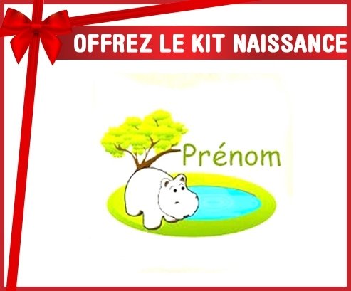 Kit naissance: Hypopotame + prénom-su7.fr