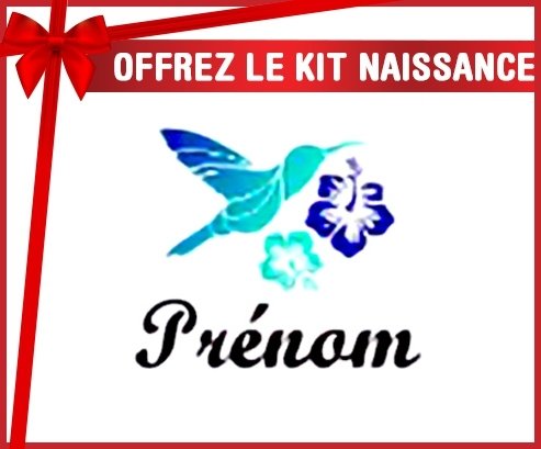 Kit naissance: Oiseau et fleur (garçon) + prénom-su7.fr