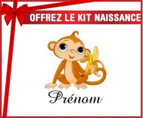 Kit naissance: Singe banane + prénom-su7.fr