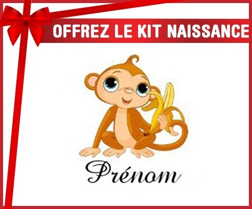 Kit naissance: Singe banane + prénom-su7.fr
