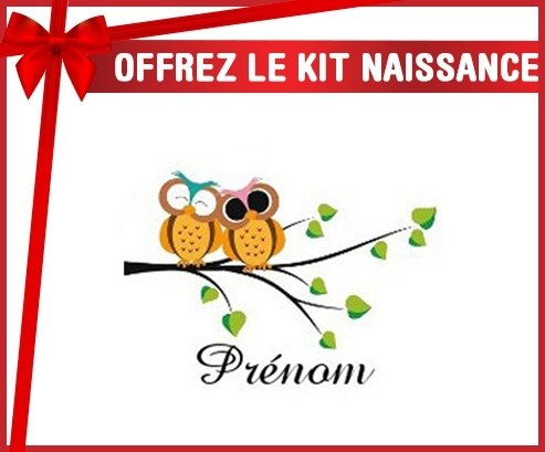 Kit naissance: Hibou style2 + prénom-su7.fr