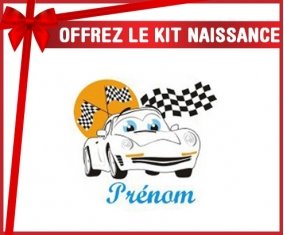 Kit naissance: Voiture (garçon) + prénom-su7.fr