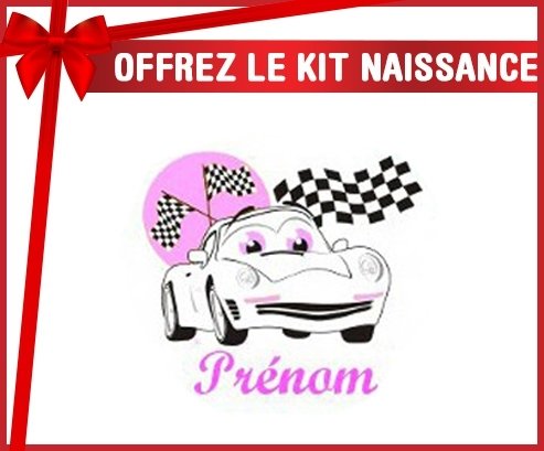 Kit naissance: Voiture (fille) + prénom-su7.fr