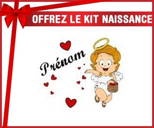 Kit naissance: Ange cœur + prénom-su7.fr