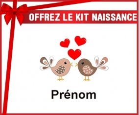 Kit naissance: Oiseaux cœur + prénom-su7.fr