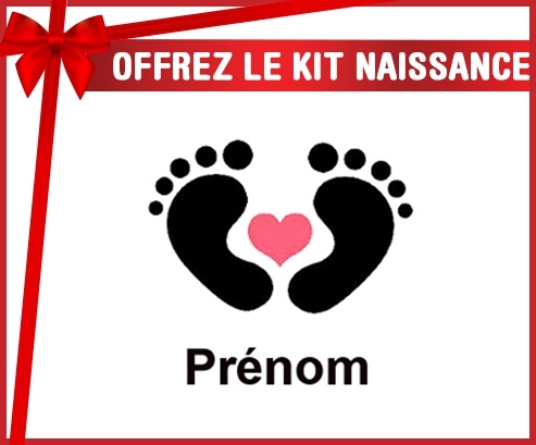 Kit naissance: Pied cœur (fille) + prénom-su7.fr