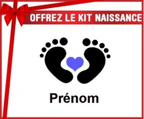 Kit naissance: Pied cœur (garçon) + prénom-su7.fr