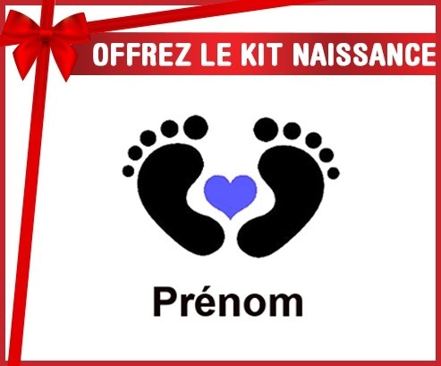 Kit naissance: Pied cœur (garçon) + prénom-su7.fr