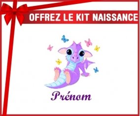 Kit naissance: Dragon papillons + prénom-su7.fr