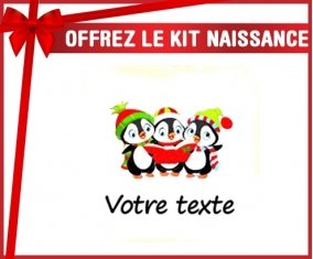 Kit naissance: Pingouins + prénom-su7.fr