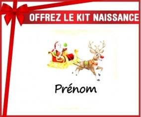 Kit naissance: Père noël et renne + prénom-su7.fr