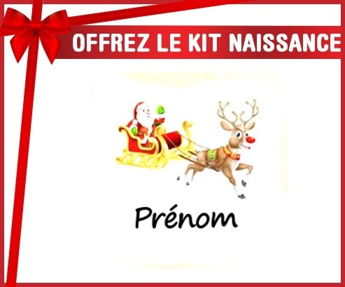 Kit naissance: Père noël et renne + prénom-su7.fr
