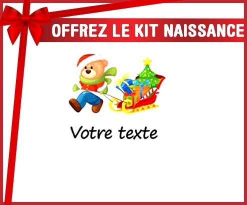 Kit naissance: Ours noël traineau + prénom-su7.fr