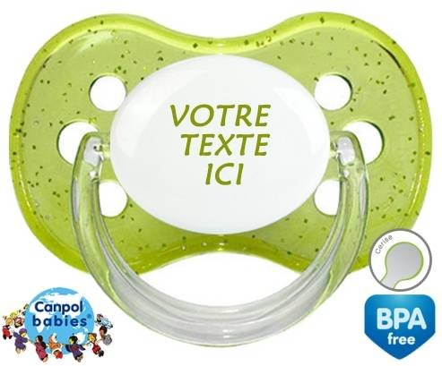 Sucette Rose à paillette cerise en couleurs