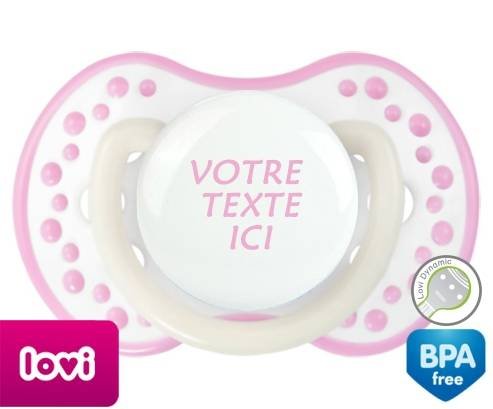 Sucette Blanc-rose phosphorescente Lovi Dynamic en couleurs