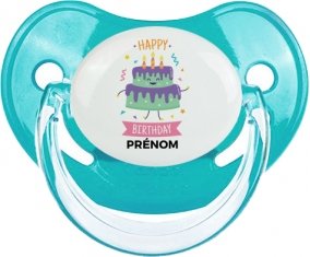 Gâteau anniversaire + prénom : Sucette Physiologique personnalisée
