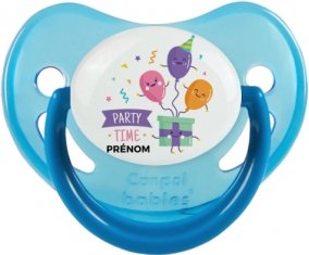 Party time anniversaire + prénom : Sucette Bleue phosphorescente embout physiologique