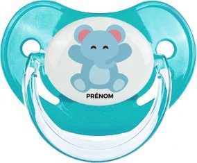 Éléphant style 4 + prénom : Sucette Physiologique personnalisée