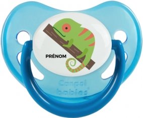 Camelion + prénom : Sucette Bleue phosphorescente embout physiologique