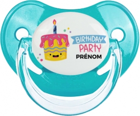 Birthday party style 2 + prénom : Sucette Physiologique personnalisée