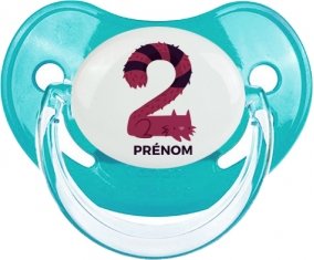 Deux ans anniversaire style 4 + prénom : Sucette Physiologique personnalisée