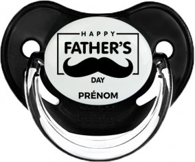 Happy father's day style 2 + prénom : Sucette Noir classique embout physiologique