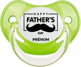 Happy father's day style 2 + prénom : Sucette Vert classique embout physiologique