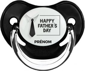 Happy father's day style 3 + prénom : Sucette Noir classique embout physiologique
