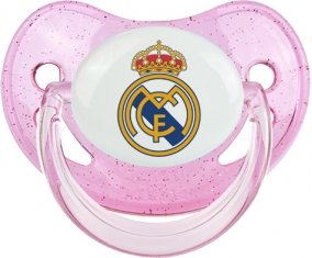 Real madrid : Sucette Rose à paillette embout physiologique