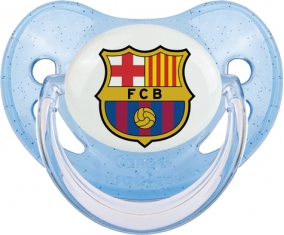 FC Barcelone : Sucette Bleue à paillette embout physiologique