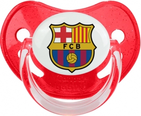 FC Barcelone : Sucette Rouge à paillette embout physiologique
