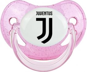 Juventus Football Club : Sucette Rose à paillette embout physiologique