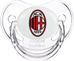 Ac Milan : Sucette Transparent classique embout physiologique