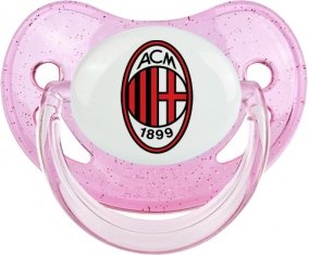 Ac Milan : Sucette Rose à paillette embout physiologique